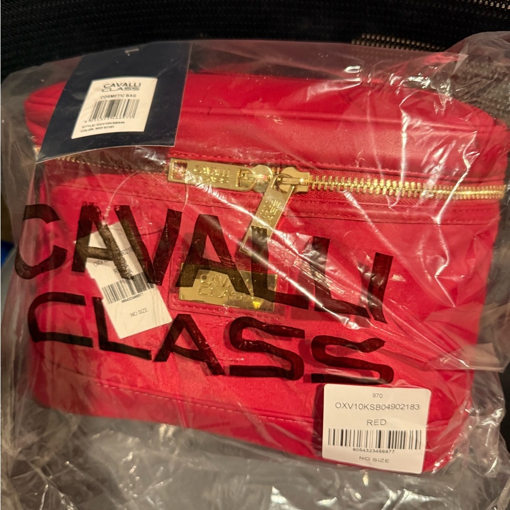 Cavalli Class Vibrant Red Cosmetic Bag